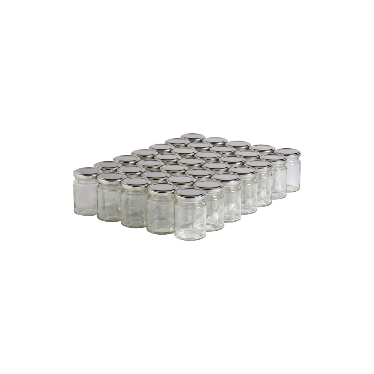 35 Pots Verre Droits 125g 106 Ml Avec Couvercle To 48