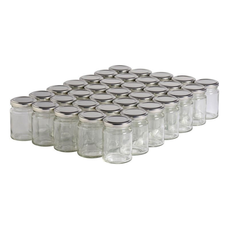 35 pots verre droits 125g...