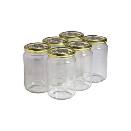 6 pots verre 1kg (750 ml) avec couvercles TO 82 6 pots verre 1kg (750 ml) avec couvercles TO 82