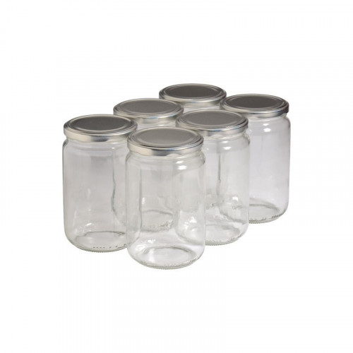 6 pots verre 1kg (750 ml) avec couvercles TO 82 6 pots verre 1kg (750 ml) avec couvercles TO 82