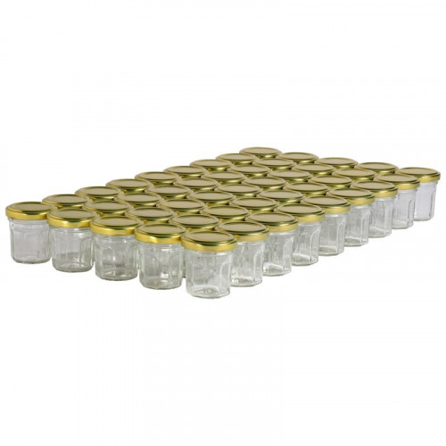 45 pots verre facettes 50 g (44 ml) avec couvercles TO 48 45 pots verre facettes 50 g (44 ml) avec couvercles TO 48