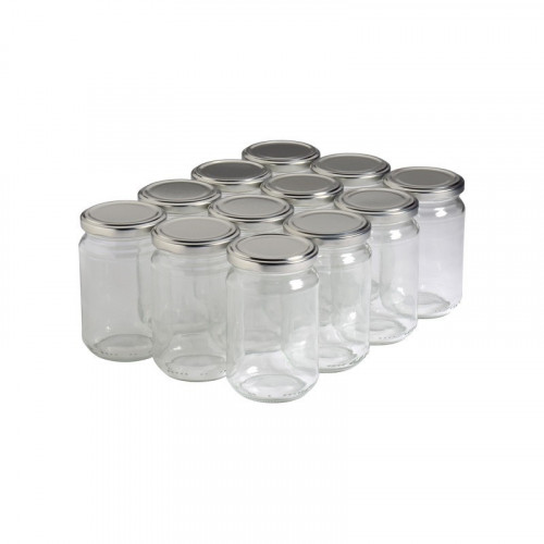 12 pots verre 400g (318 ml) avec couvercles TO 63