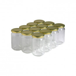 12 pots verre 400g (318 ml) avec couvercle TO 63