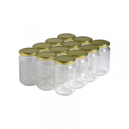 12 pots verre 400g (318 ml) avec couvercles TO 63