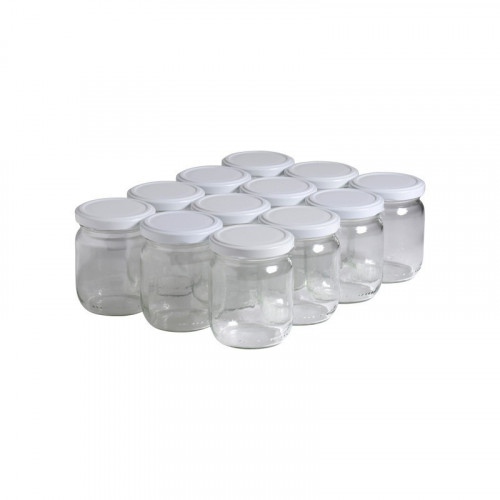 12 pots verre 250 g (212 ml) avec couvercles TO 63