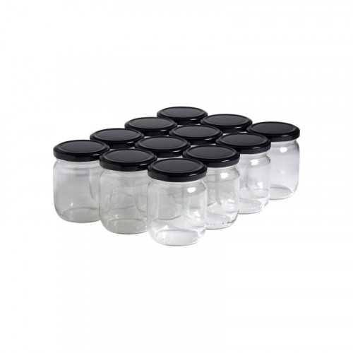 12 pots verre 250 g (212 ml) avec couvercles TO 63
