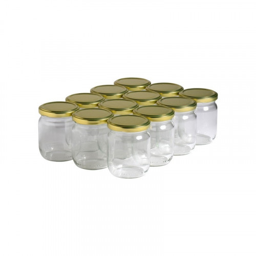 12 pots verre 250 g (212 ml) avec couvercles TO 63