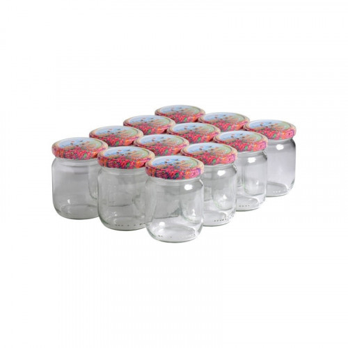 12 pots verre 250 g (212 ml) avec couvercles TO 63