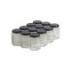 12 pots verre hexagonaux 250g (196 ml) avec couvercles TO 58