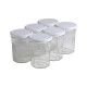 6 pots verre facettes 500g (385ml) avec couvercles TO82