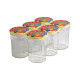 6 pots verre facettes 500g (385ml) avec couvercles TO82