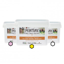 Pack Aquitaine : 3 pots de peinture (framboise, jaune, blanc)