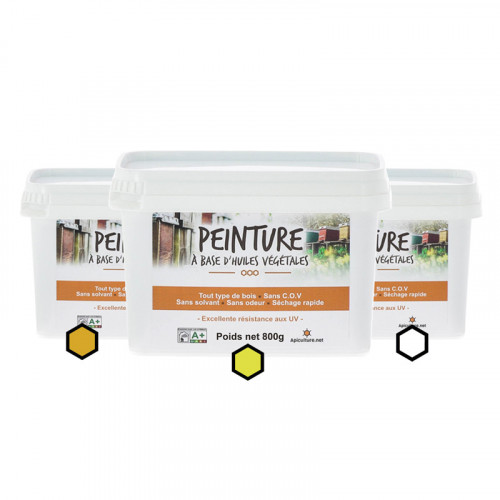 Pack Automnal : 3 pots de peinture (ocre, citron, blanc)