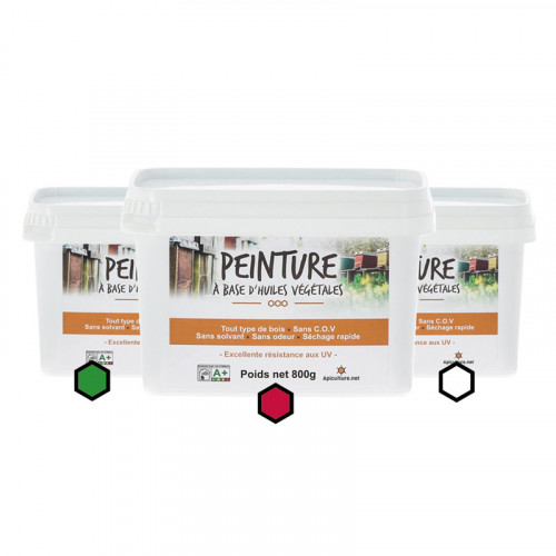 Pack Bourgogne : 3 pots de peinture (bordeaux, vert, blanc)