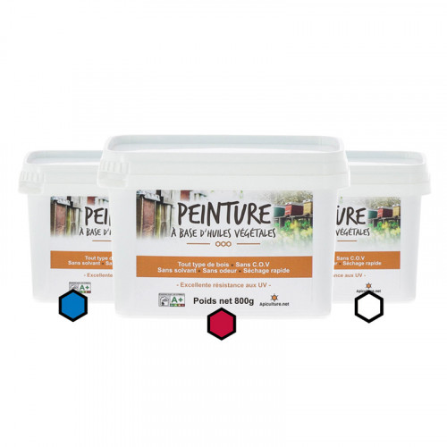 Pack Classique : 3 pots de peinture (bleu, bordeaux, blanc)