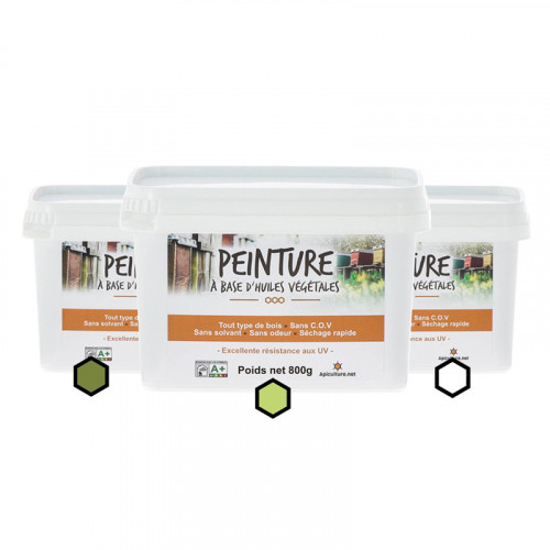 Pack Estival : 3 pots de peinture (olive, anis, blanc)