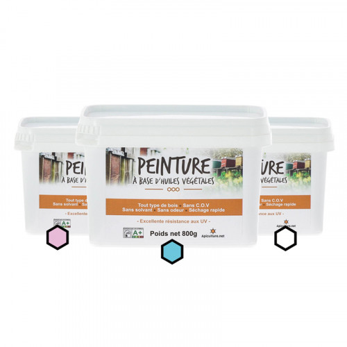 Pack Pastel : 3 pots de peinture (framboise, azur, blanc)