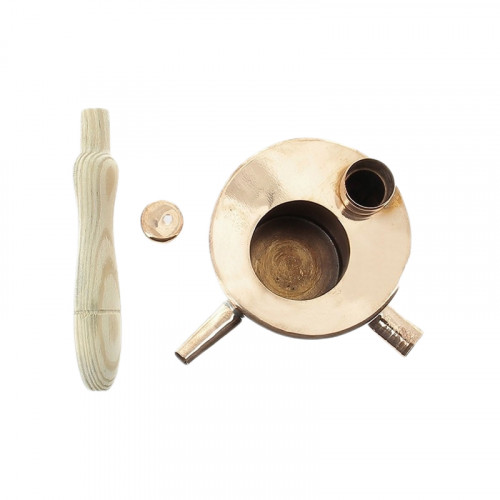 Burette à cire en cuivre double paroi