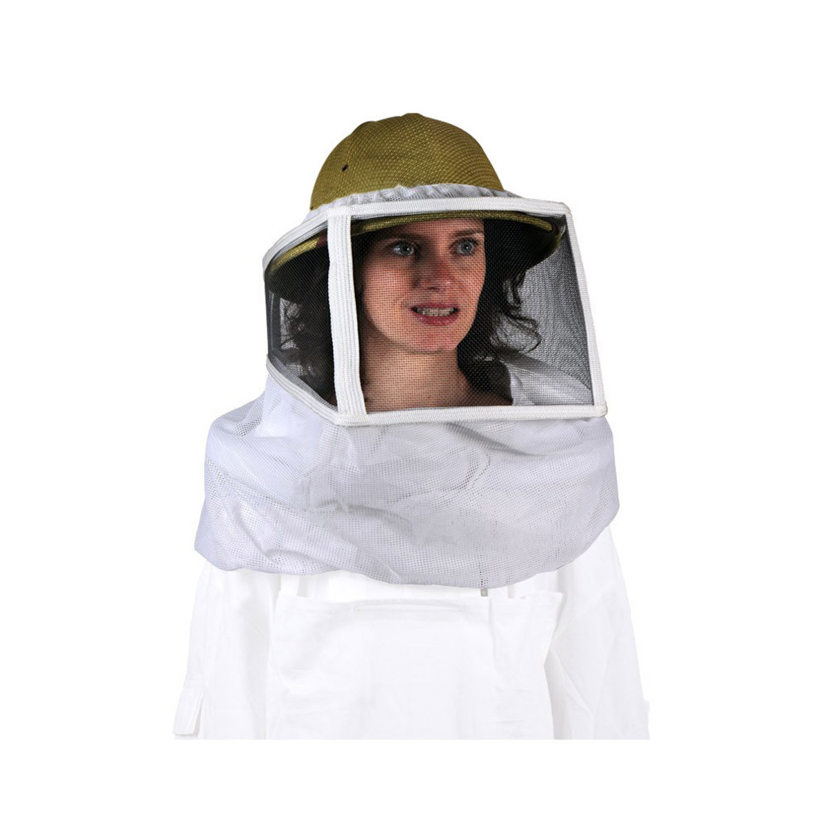 Lot de 2 chapeaux d'apiculture ronds avec filet à voile et moustiquaire 