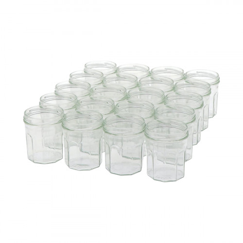 20 pots verre facettes 250 g (200 ml) TO 70