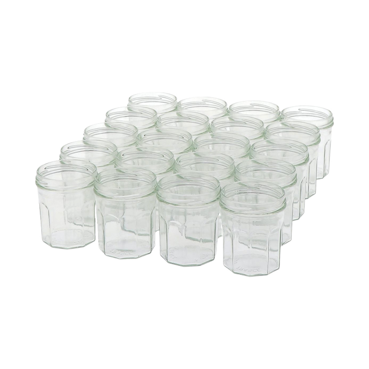 20 pots verre facettes 250...