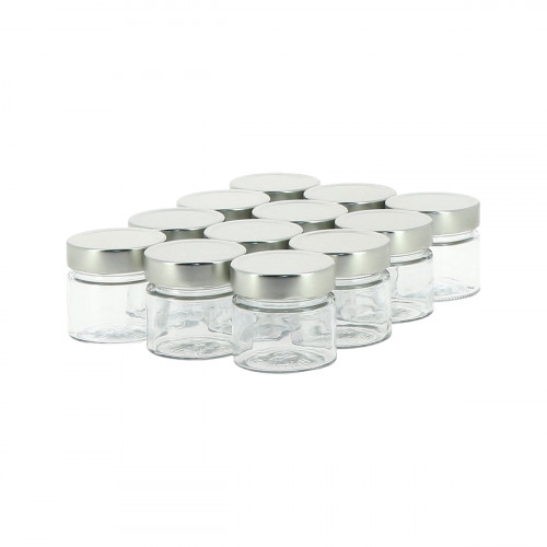 12 pots verre 250g Modernes avec couvercles TO 70 Deep