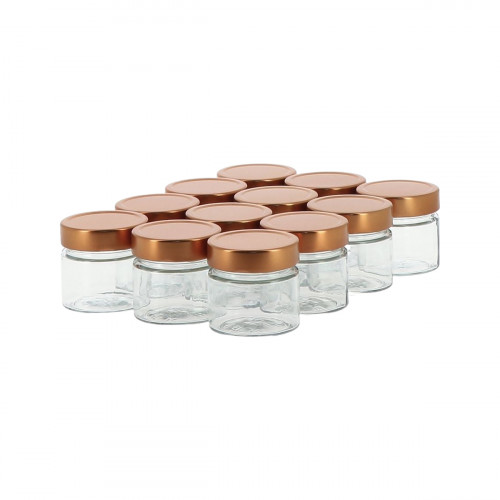12 pots verre 250g Modernes avec couvercles TO 70 Deep 12 pots verre 250g Modernes avec couvercles TO 70 Deep