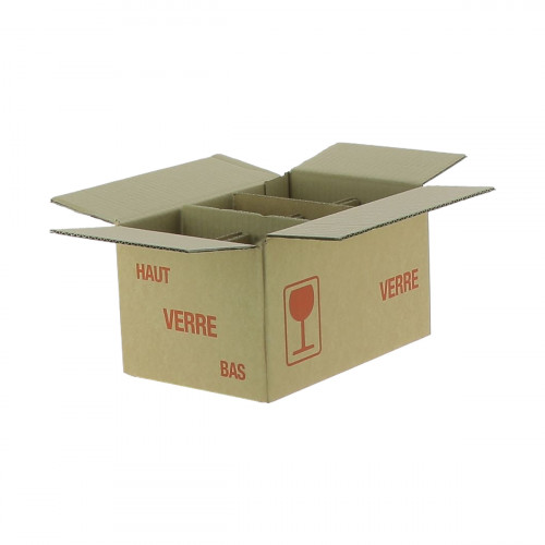 Carton pour 6 pots de 500 g TO 63 en verre