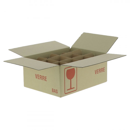 Carton pour 12 pots de 500g TO 63 en verre