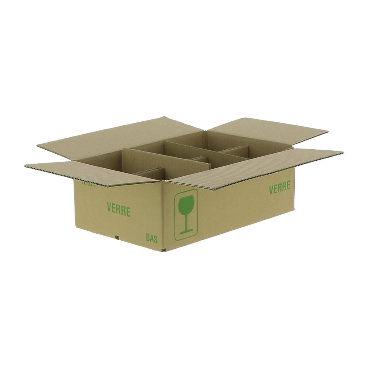 Caisse carton pour 6 pots en verre - EDC Transmouss