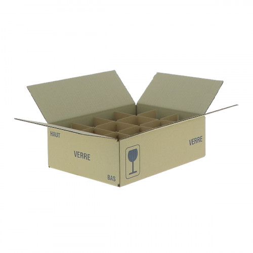 Carton pour 12 pots de 250 g TO 63 en verre