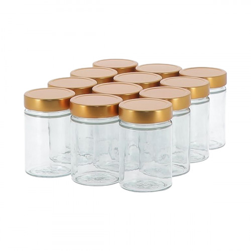 12 pots verre 500g (370ml) Modernes avec couvercles Deep