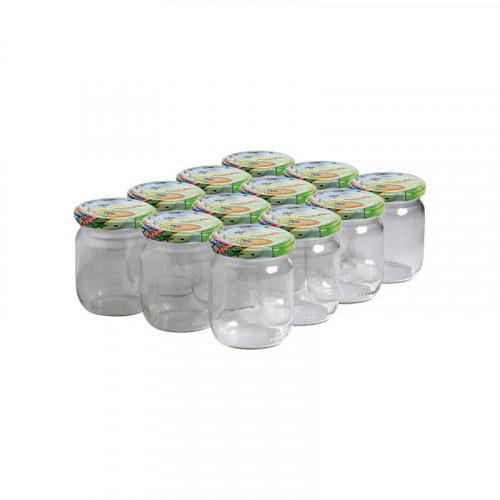 12 pots verre 250 g (212 ml) avec couvercles TO 63