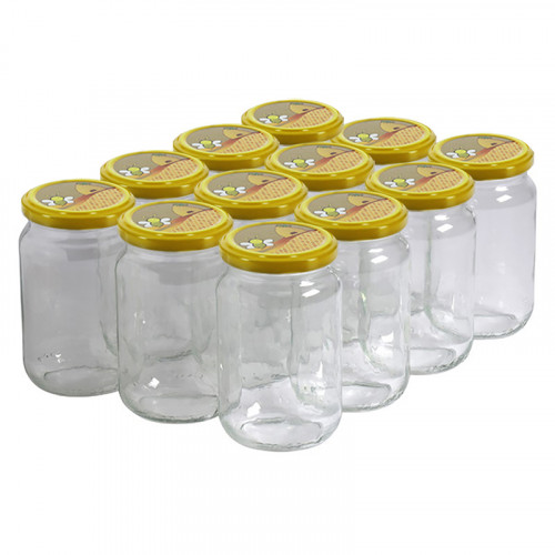 12 pots verre 500 g (370 ml) avec couvercles TO 63