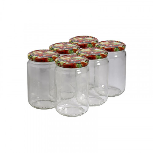 6 pots verre 1kg (750 ml) avec couvercles TO 82 6 pots verre 1kg (750 ml) avec couvercles TO 82