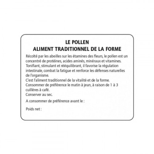 1000 contre-étiquettes sur le pollen