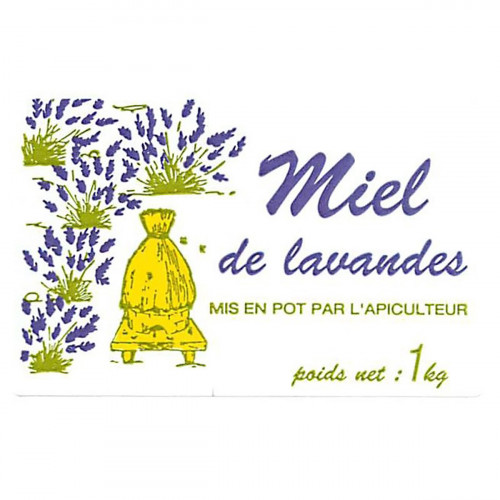 100 étiquettes Miel de Lavandes 1kg (50x80)
