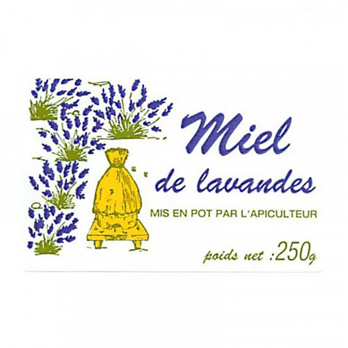 100 étiquettes Miel de Lavandes 250 g (64x40)