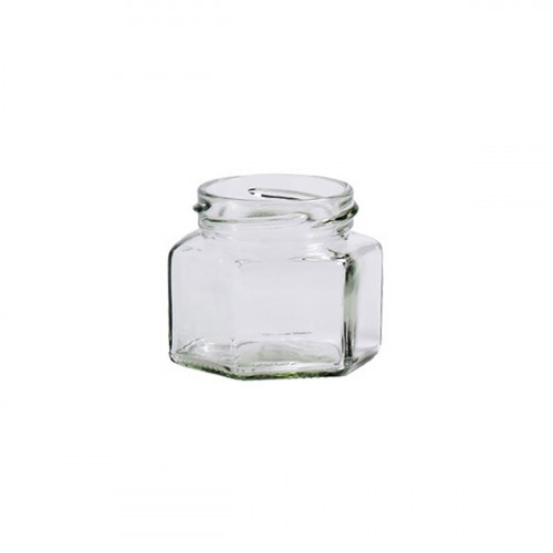 25 pots verre hexagonaux 125 g (106 ml) TO 53