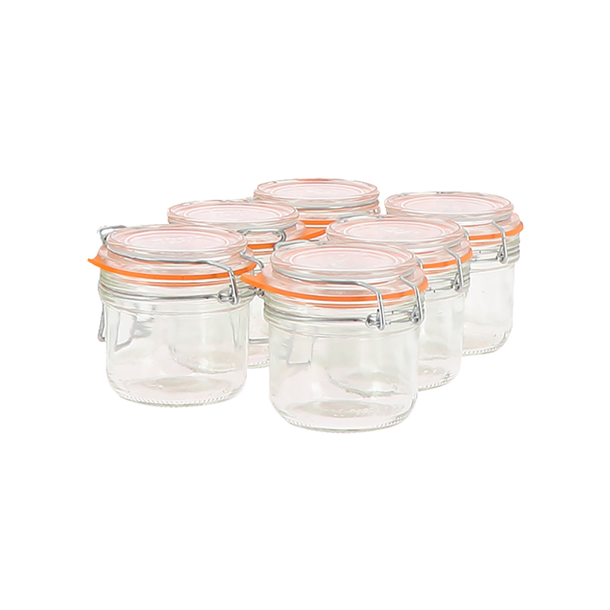 Pack de 6 bocaux de conserve en verre 1,5 litre fermeture