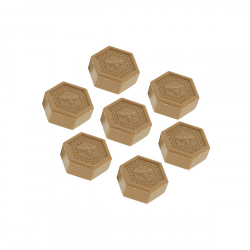 Lot de 7 savons végétaux 25g propolis hexagonaux