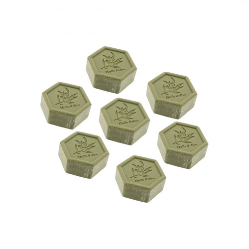 Lot de 7 savons végétaux 25g olive hexagonaux