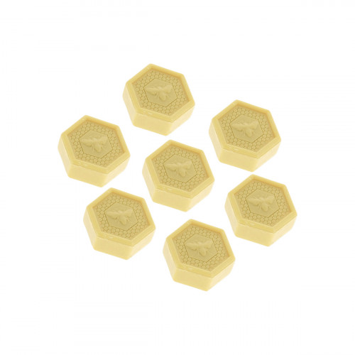 Lot de 7 savons végétaux 25g miel hexagonaux