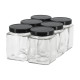 6 pots verre jupe haute Quadro 750 g (580 ml) avec couvercles Deep