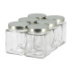 6 pots verre jupe haute Quadro 750 g (580 ml) avec couvercles Deep