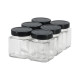 6 pots verre jupe haute Quadro 250g (212 ml) avec couvercles Deep