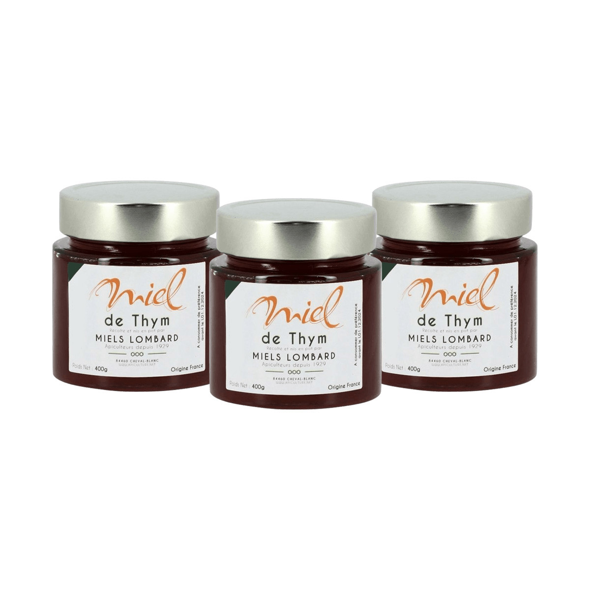 3 pots de Miel de Thym 400g...