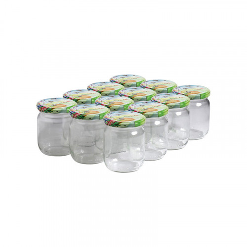12 pots verre 250 g (228 ml) avec couvercles TO63