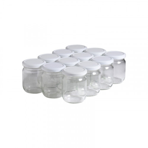 12 pots verre 250 g (228 ml) avec couvercles TO63