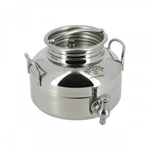Fût inox 2L avec robinet inox et support